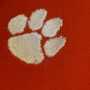 Clemson Tigers Fleece Vest Size Large Orange Stadium Zip Up Jacket Embroidery
